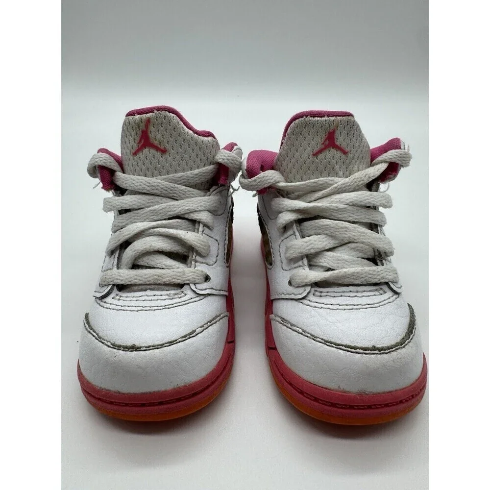 Air Jordan 5 Retro Sneaker Toddler US 4C Kid's Pink Orange 725172-168 Nike